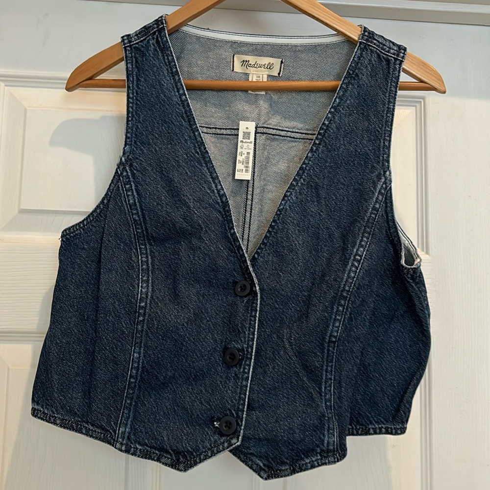 Madewell Crop Vest Top in Coltman Wash
